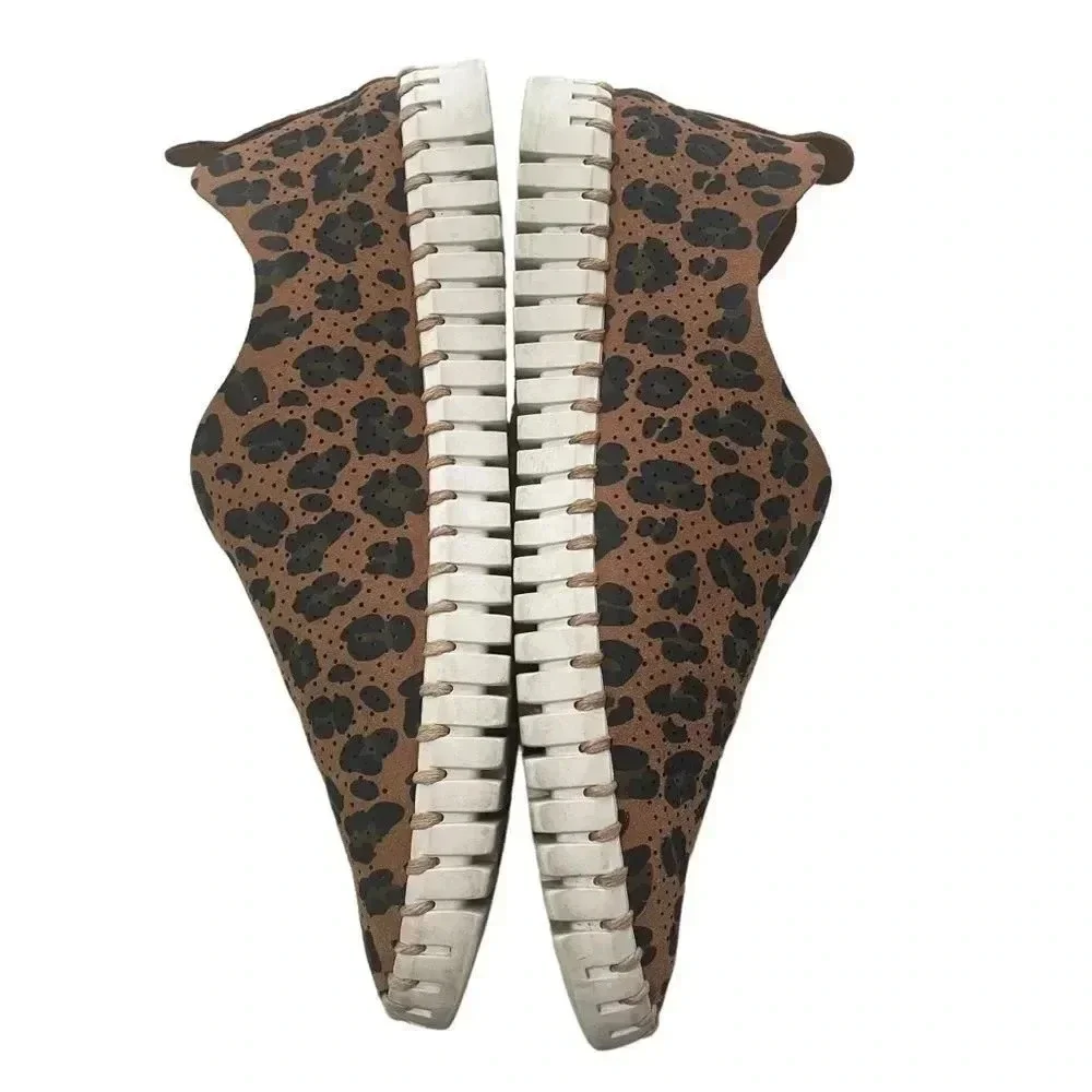 Ilse Jacobsen Leather Slip On Shoes Flats Loafers Leopard Print Size 40 - Picture 6 of 11